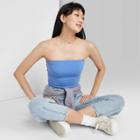 Women's Cropped Tube Top - Wild Fable Blue