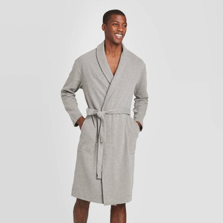 Men's French Terry Robe - Goodfellow & Co Gray