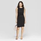 Women's Short Sleeve Twisted Knit Dress - A New Day Black