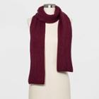 Women's Shaker Stitch Knit Scarf - A New Day Burgundy