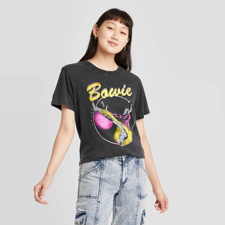 Women's David Bowie Short Sleeve Graphic T-shirt - Vintage Black