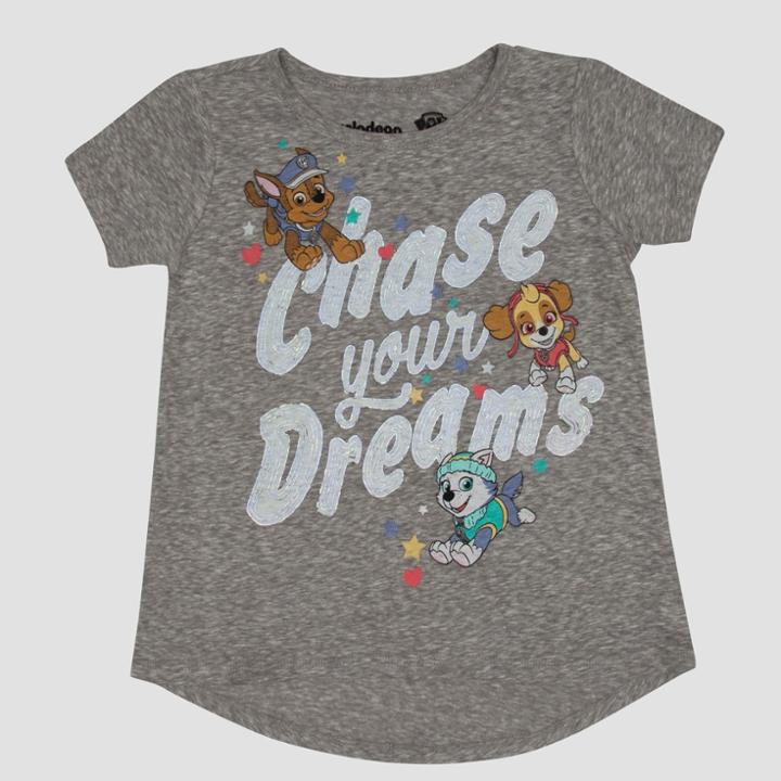 Toddler Girls' Paw Patrol Short Sleeve T-shirt - Gray