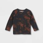 Toddler Boys' Printed Pocket Long Sleeve T-shirt - Art Class Black/rust