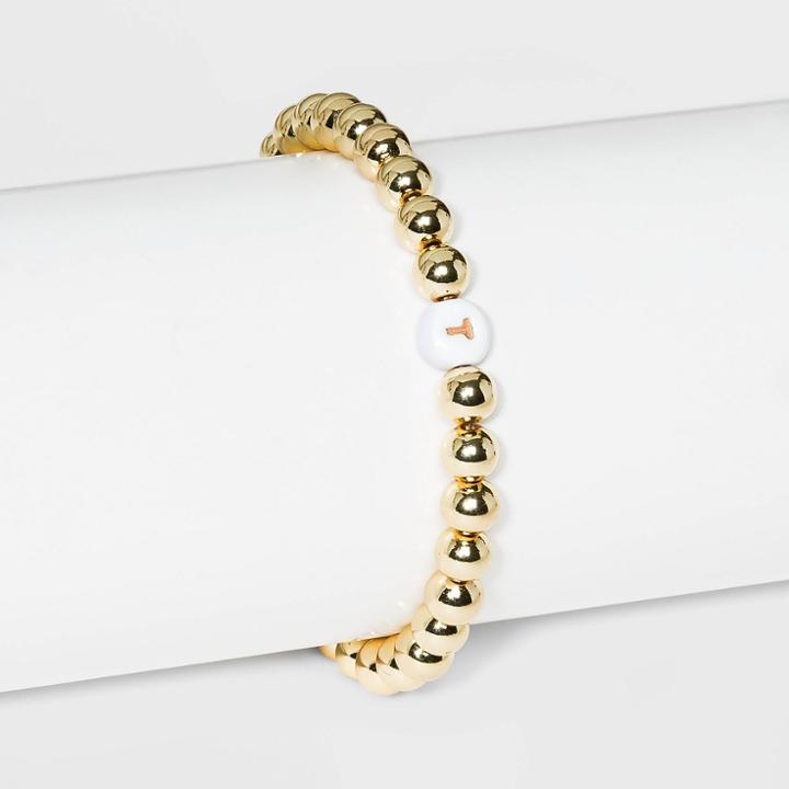 Sugarfix By Baublebar Initial 't' Stretch Bracelet - Gold