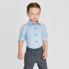 Toddler Boys' Long Sleeve Oxford Shirt - Cat & Jack Blue