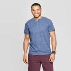 Men's Standard Fit Short Sleeve Henley T-shirt - Goodfellow & Co Fighter Pilot Blue