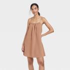 Women's 100% Cotton Gauze Sleep Dress - Stars Above Brown