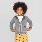 Toddler Boys' Camouflage Trim Zip-up Hoodie Sweatshirt - Art Class Gray 2t, Toddler Boy's