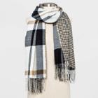 Women's Striped Woven Reversible Oblong Scarf - A New Day Black One Size, Women's