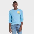 Men's Long Sleeve Graphic T-shirt - Goodfellow & Co Blue