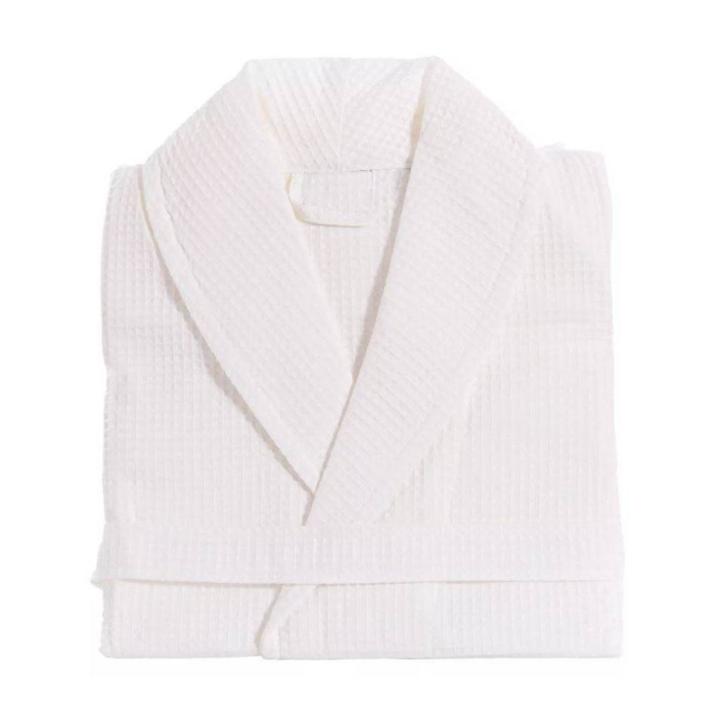 S/m Waffle Weave Bathrobe Unisex White - Linum Home Textiles