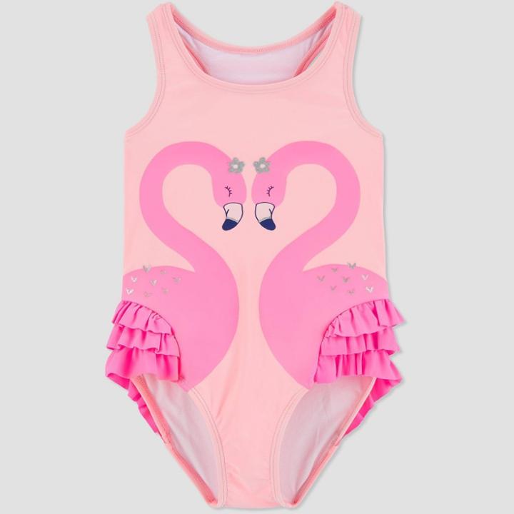 Baby Girls' Flamingo One Piece Swimsuit - Just One You Made By Carter's Pink 3m, Infant Girl's