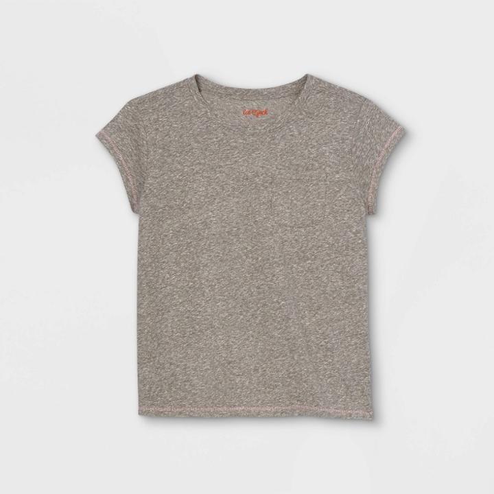 Girls' Boxy Pocket T-shirt - Cat & Jack Gray
