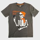 Adtn International Men's Literally Dead Halloween Short Sleeve Graphic T-shirt - Charcoal Gray