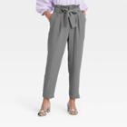Women's High-rise Paperbag Ankle Pants - A New Day Gray