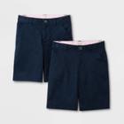 Girls' 2pk Uniform Chino Shorts - Cat & Jack Navy (blue)