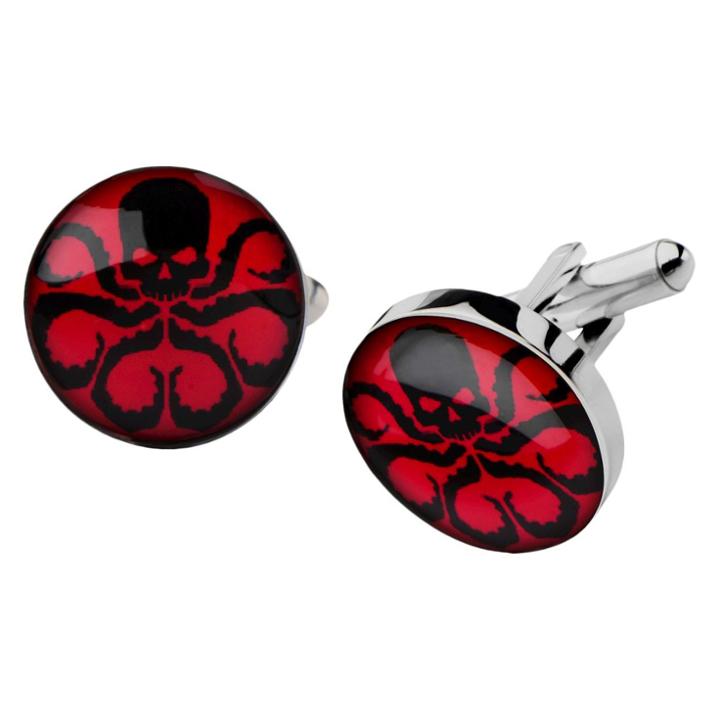 Men's Marvel Hydra Face Stainless Steel Cufflinks