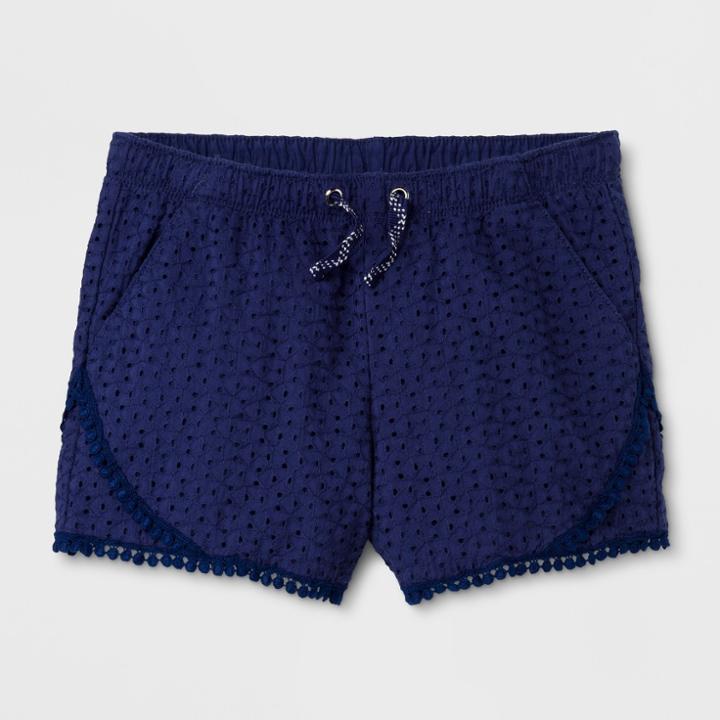 Girls' Textured Fashion Shorts - Cat & Jack Blue M, Nightfall Blue