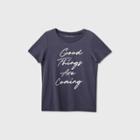 Grayson Threads Women's Good Things Are Coming Short Sleeve Graphic T-shirt - Navy