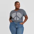 Grayson Threads Women's Plus Size Peace Sign Message Short Sleeve Graphic T-shirt - Black