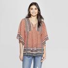 Women's Short Sleeve V-neck Top - Knox Rose Orange