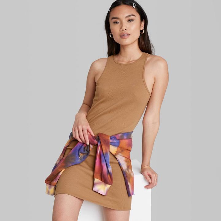 Women's Sleeveless Bodycon Dress - Wild Fable Brown
