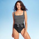 Women's Blocked One Piece Swimsuit - Kona Sol Black Stripe