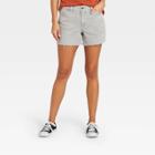 Women's High-rise Midi Jean Shorts - Universal Thread Washed Olive 00, Washed Green