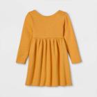 Toddler Girls' Soft Knit Long Sleeve Dress - Cat & Jack Mustard