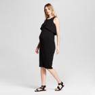 Maternity Criss-cross Overlay Fitted Dress - Fynn & Rose Black Xl, Infant Girl's