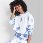 Women's Cropped Hoodie - Wild Fable Azure Tie-dye Xs, Blue Tie-dye