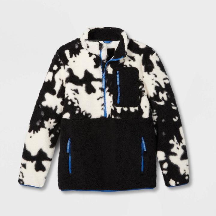 Kids' Sherpa Faux Fur Jacket - Art Class Black