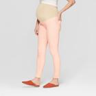 Maternity Crossover Panel Peach Skinny Jeans - Isabel Maternity By Ingrid & Isabel Peach 8, Women's, Orange