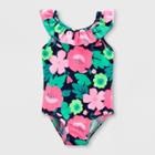 Toddler Girls' Floral One Piece Swimsuit - Just One You Made By Carter's Navy