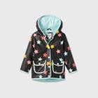 Toddler Girls' Star Print Rain Jacket - Cat & Jack Black