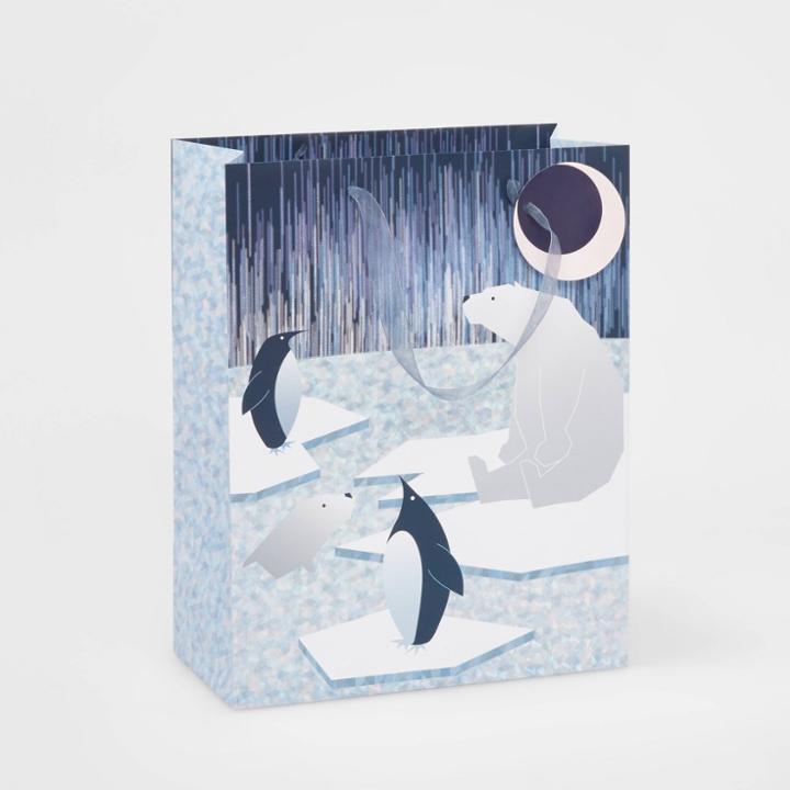 Large Polar Scene Christmas Gift Bag - Wondershop , Blue