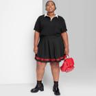 Women's Plus Size Mini Tennis Skirt - Wild Fable Black