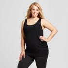 Maternity Plus Size Shirred Layering Tank - Isabel Maternity By Ingrid & Isabel Black