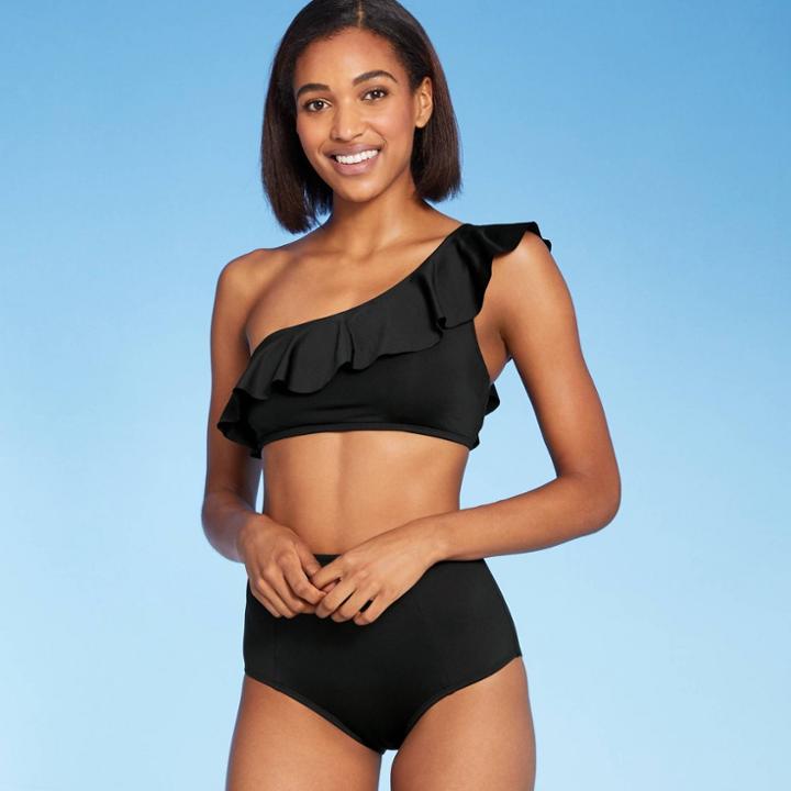 Kona Sol Women's One Shoulder Flounce Bikini Top - Kona