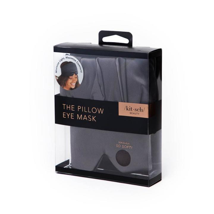 Satin Pillow Eye Mask Charcoal - Kitsch