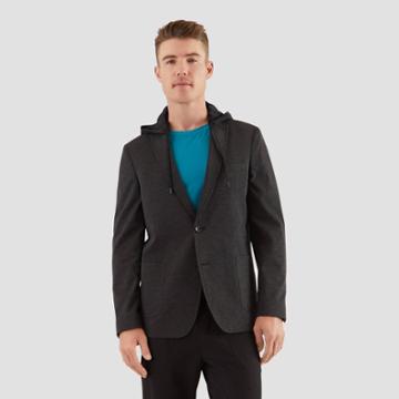 Haggar H26 Men's Tailored Fit Blazer - Charcoal Heather