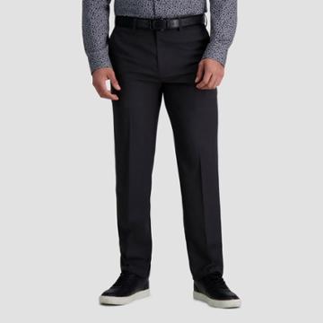 Haggar H26 Men's Premium Stretch Straight Fit Trousers - Charcoal Gray