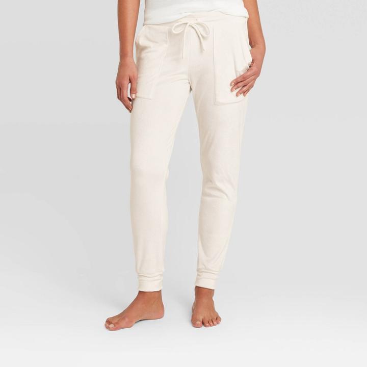 Women's Cozy Fleece Lounge Pajama Pants - Stars Above Cream