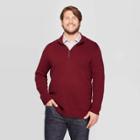 Men's Big & Tall Casual Fit Turtleneck 1/4 Zip Long Sleeve Pullover Sweater - Goodfellow & Co Berry