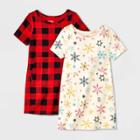 Toddler Girls' Adaptive 2pk Short Sleeve Dress - Cat & Jack Red/cream