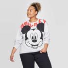 Women's Disney Mickey Face Plus Size Long Sleeve Sweatshirt (juniors') - Heather Gray 3x, Women's,