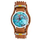 Boum Originaire Ladies Marbelized Dial Leather-band Watch - Brown