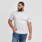 Men's Big & Tall Standard Fit Short Sleeve Mountain Lines Crew Neck Graphic T-shirt - Goodfellow & Co Gray