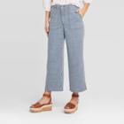 Women's Striped Regular Fit High-rise Wide Leg Cropped Pants - Universal Thread Blue 2, Women's, Blue White
