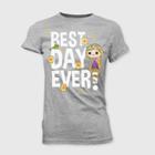 Disney Princess Girls' Disney Tangled Rapunzel 'best Day Ever!' Mini Pop T-shirt - Gray